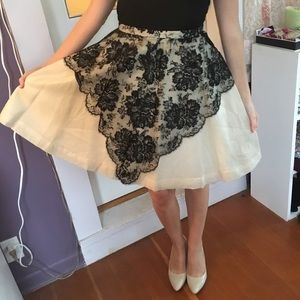Vintage Lace Overlay Party Skirt